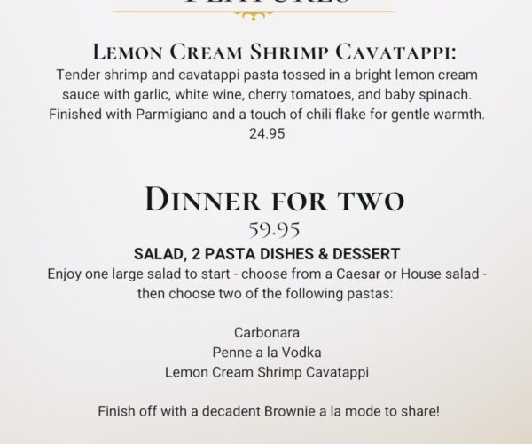 Dinner for Two this January